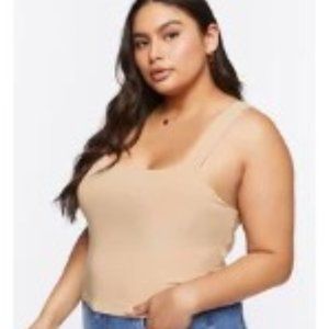 NWT Forever 21 Plus Size Square-Neck Tank Top Safari 2X